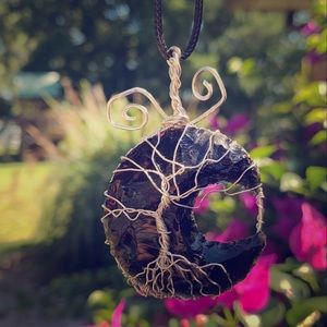 Black Obsidian moon Pendant